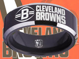 Cleveland Browns Ring Black & Silver Wedding Band | Sizes 4-17 | #browns #dawgpound