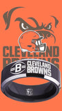 Cleveland Browns Ring Black & Silver Wedding Band | Sizes 4-17 | #browns #dawgpound