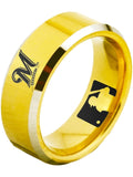 Milwaukee Brewers Ring Gold Ring 8mm Tungsten Ring #mlb #brewers