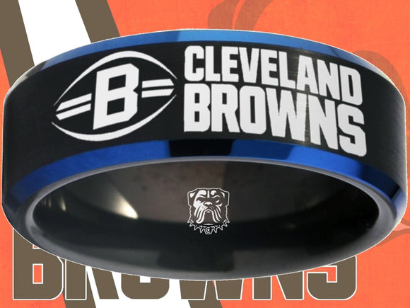 Cleveland Browns Ring Black & Blue Wedding Band | Sizes 6-13 | #browns #dawgpound