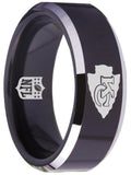 Kansas City Chiefs Ring Black & Silver Wedding Ring | Sizes 4-17 #kc #chiefs